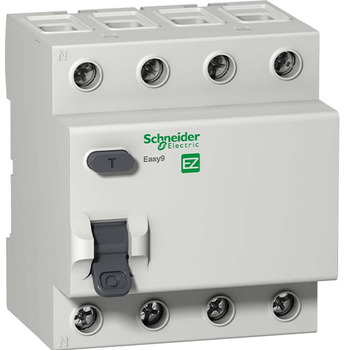Дифференциальный выключатель Schneider Electric (УЗО) EASY 9 4P 40A 30мА АС 4,5 кА - Электрика, НВА - Модульное оборудование - Дифференциальные автоматы - магазин электрооборудования amperomvolt.ru